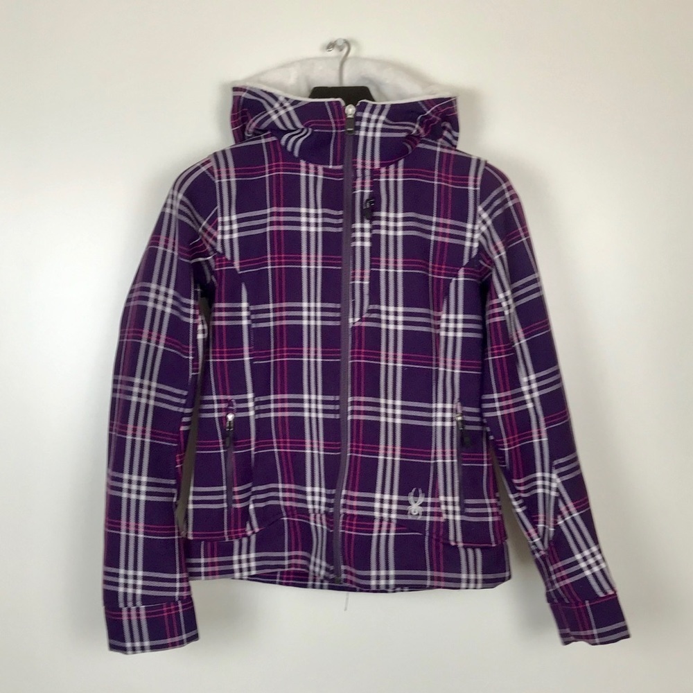 Spyder Arc Purple Soft Shell Hooded Jacket Small